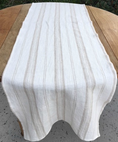 A white striped linen