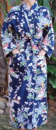 A blue floral kimono