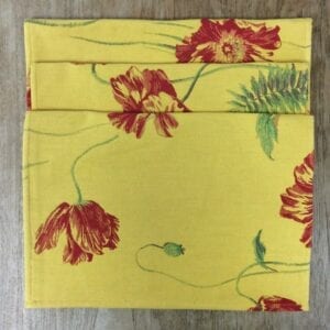 Three yellow placemats