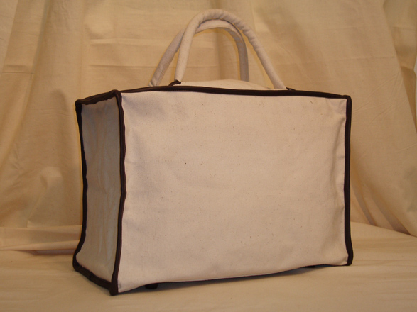 A cream colored bag