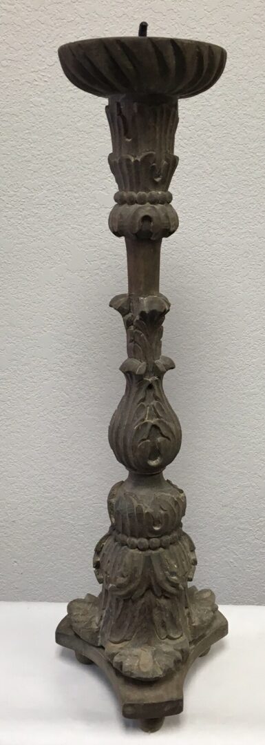A stone candlestand