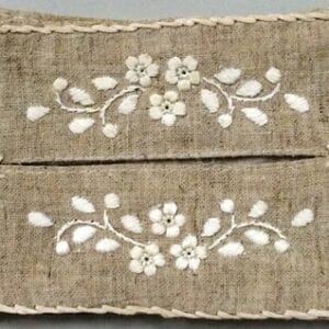 White Color Flowers Embroidered French Tissue Holder