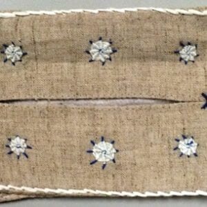 Hand Embroidered Flower Design Cloth Tissue Holder