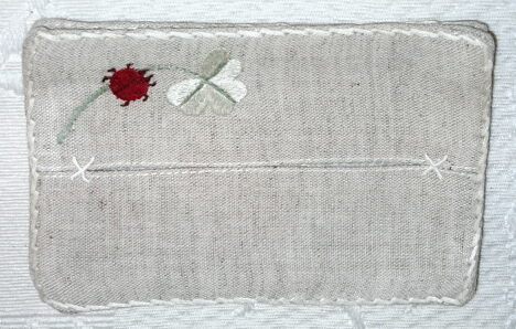 Cream Lady Bug Embroidered Tissue Holder