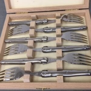 Large forks with metallic handles