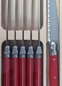 Knives with red handles