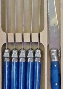 Knives with blue handles