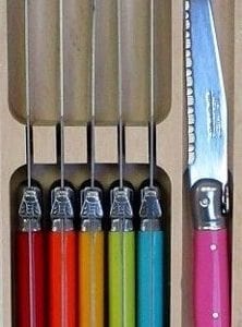Knives with colorful handles