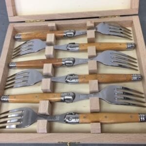 Large forks with wooden handles