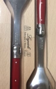 French Stainless Steel Serving Set With Red Color Handle