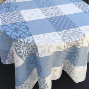A variant of light blue table cloth patterns