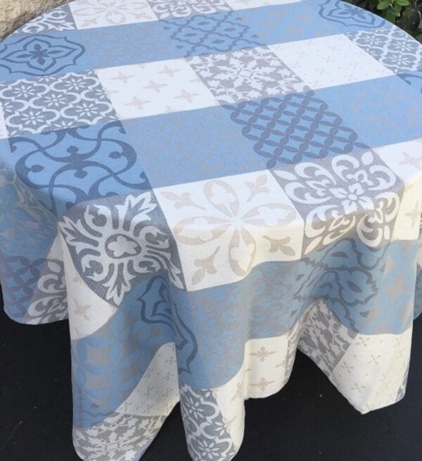 A variant of light blue table cloth patterns