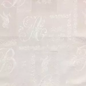 White pale designs embroidered into the napkin