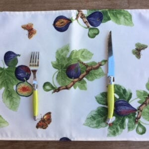 A placemat with figs design