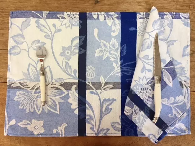 Florenta Blue French Set of 3 Placemats