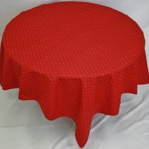 Red Gold Dot Design French Tablecloth