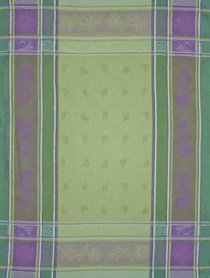 A green tea towel with varying shades of color