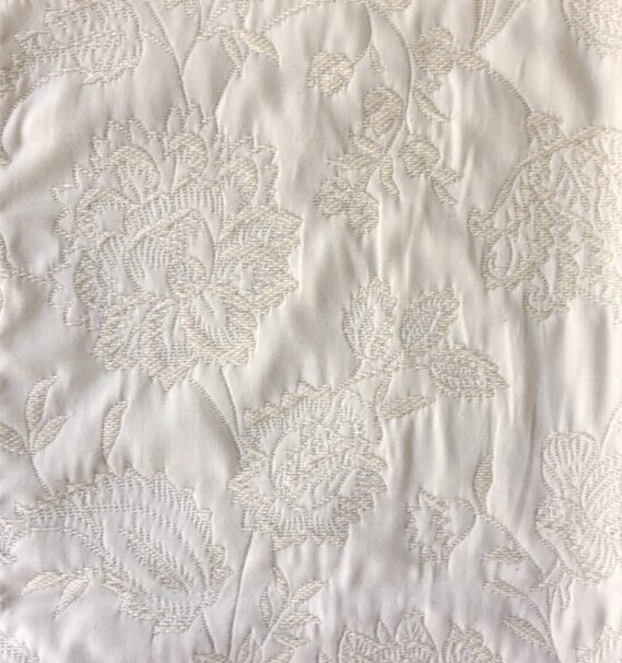 White linen with floral patterns