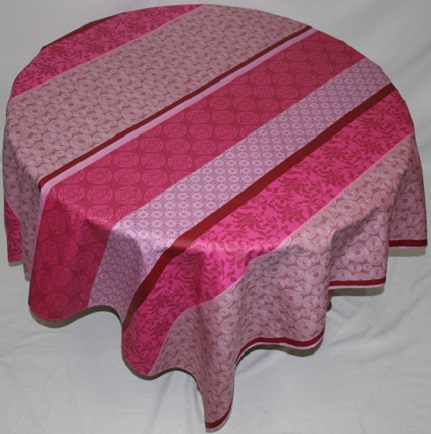 A pattern of pink table cloth