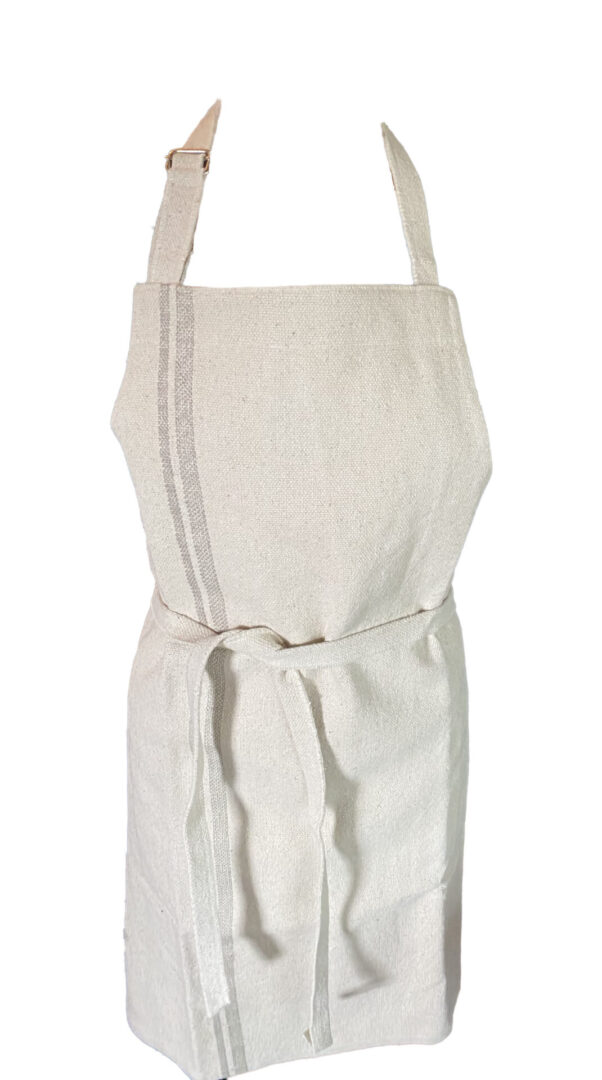 A beige linen apron