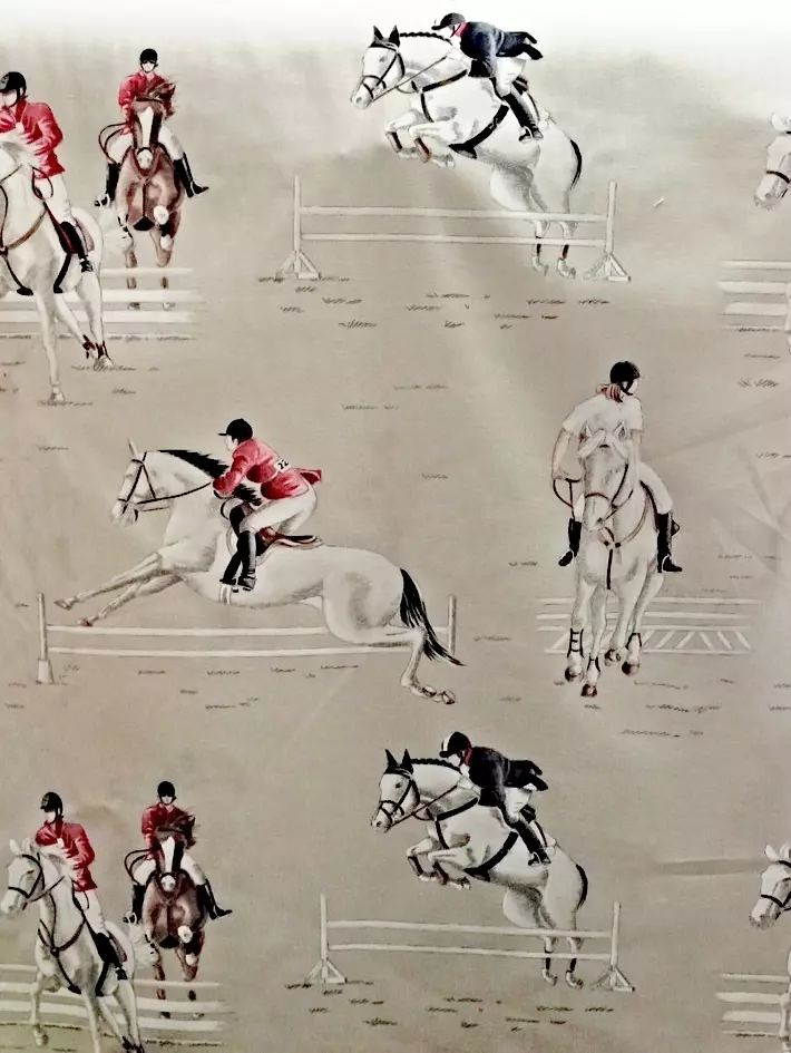 Equestrian players printed on fabric
