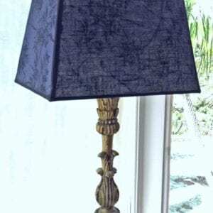 A dark blue lamp
