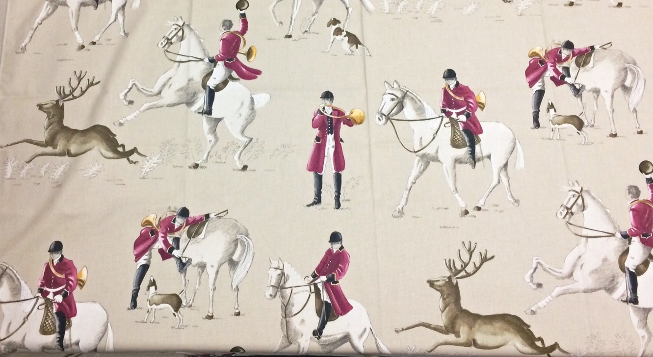 A pattern of a hunter and stag