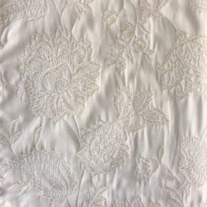 White linen with floral patterns