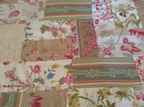 A smaller image of a floral patches on the fabric