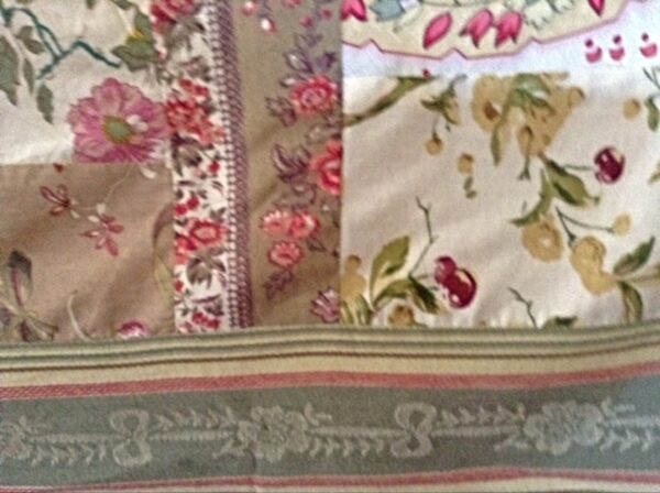 A border detail of the pastel fabric